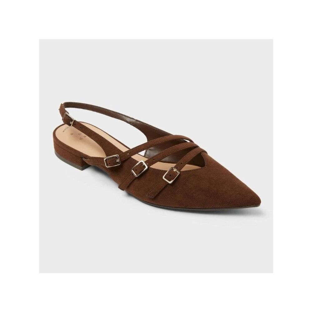 Women's Twiggy Multi Buckle Mini Heel Flats with Memory Foam Insole - a New Day™